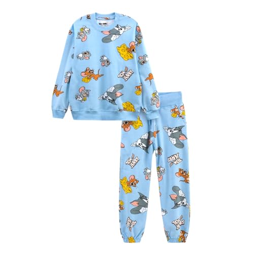 Image of Nap Chief Kids Cotton Official Tom & Jerry Printed Co ord set for Boys & Girls, Sweatshirt and Joggers Clothing Set for Casual Wear