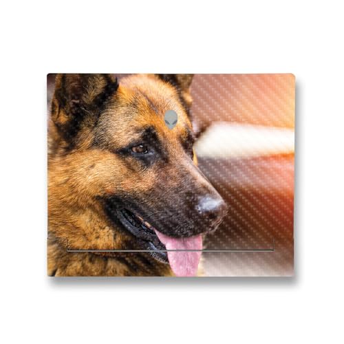 Image of MightySkins Carbon Fiber Skin Compatible with Alienware X14 R2 (2023) Full Wrap Kit - German Shepherd | Protective, Durable Textured Carbon Fiber Finish | Easy to Apply | Made in The USA