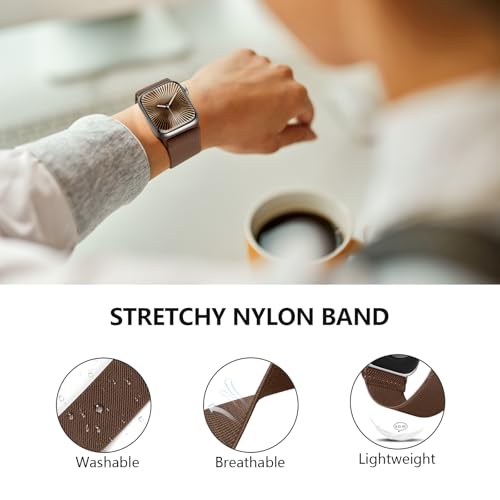 Image of 4 Pack Stretchy Solo Loop Compatible with Apple Watch Bands 38mm 40mm 41mm 42mm 44mm 45mm 46mm 49mm Women Men, Sport Nylon Elastic Straps Wristbands for iWatch Series 11 10 9 8 7 6 5 4 11 Ultra /SE 3 2