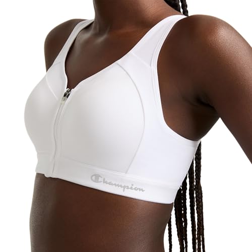 Image of Champion Women's Sports Bra, Motion Control Front-Zip, High-Impact Maximum Support, Breathable, Moisture-Wicking
