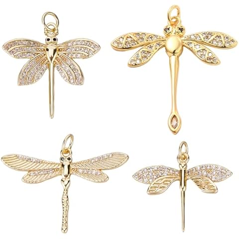 Beebeecraft 8Pcs 4 Styles Dragonfly Charms Cover