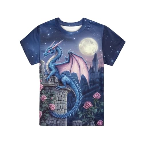 Image of WELLFLYHOM Kids Tshirts Girls Boys Short Sleeve Crewneck Tees Shirts Casual Sport Pullover Tops Size 3-16 Years
