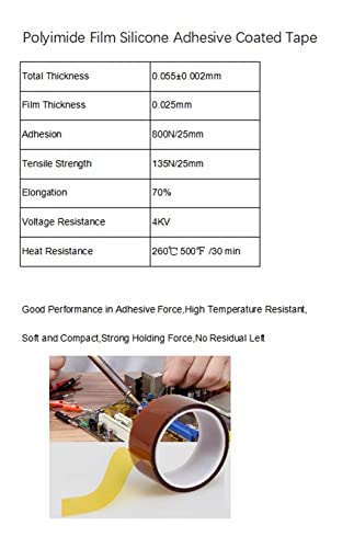 Image of Hoerev 1 Rolls 8 Inch 200mm X 33m 108ft 3D Polyimide Heat Tape,Heat Resistant Tape,Heat Transfer Thermal Sublimation,No Residue,High Temperature Tape,Electronics,Soldering,Circuit Board