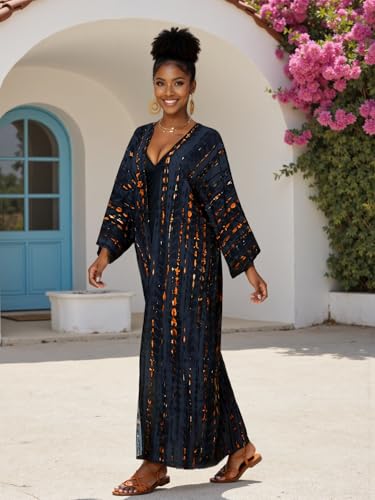 Image of Women's Kimono Cover Up Long Beach Dress Swimsuit Cover Ups Colorful Cardigan Lightweight Robe for Swimwear