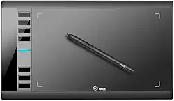 Tablet de desenho gráfico, UGEE M708, bloco de desenho digital grande de 25,4 x 15,2 cm com 8 teclas de atalho de caneta de 8192 níveis, tablets gráficos para computador gráfico de criação de esboço