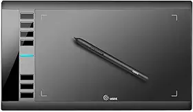 Tablet de desenho gráfico, UGEE M708, bloco de desenho digital grande de 25,4 x 15,2 cm com 8 teclas de atalho de caneta de 8192 níveis, tablets gráficos para computador gráfico de criação de esboço