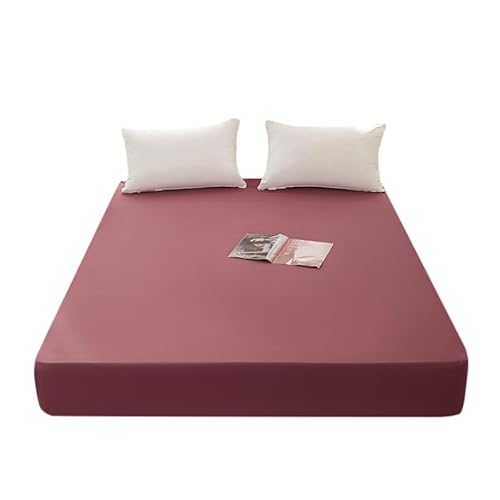 Bedding 1piece Queen Size Fitted Sheet Only-Queen Size Bottom Fitted Sheet-Fits 15inches Deep Pocket Bed Matress Sheet-Soft and Microfiber-Easy Care Wrinkle Free Fade & Shrink Resistant-Rust Red