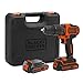 BLACK+DECKER Taladro percutor sin cable 18V, 2 baterías 1,5Ah, cargador 400mA, Kitbox, BDCHD18KB-QW