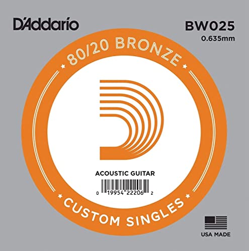 D'Addario ダダリオ アコースティックギター用バラ弦 80/20ブロンズ .025 BW025 10本セット