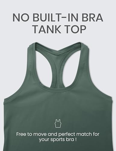 Image of CRZ YOGA Butterluxe Racerback Tank Waist Length | Yoga, Extremely Soft, Tight Fit, Scoop Neck, Sleeveless Tops for Women