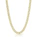 EVAYA 14k Gold Miami Cuban Chain Necklace for Women & Men (3mm-5mm Width, 16-24