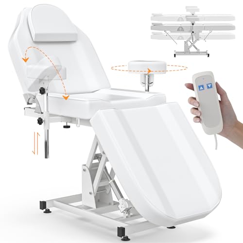 ABTSalon Electric Facial Spa Beds for Esthetician Chair Height Adjustment Tattoo Bed Chairs for Client Professional Beauty Bed Spa Chair Massage Table for Lash Extensions