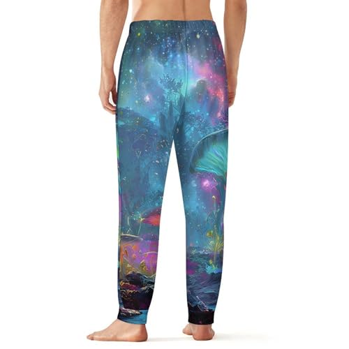 Psychedelic Mushroom Forests Universes Men's Pajama Pants Lounge Pant Sleepwear PJ Bottoms2