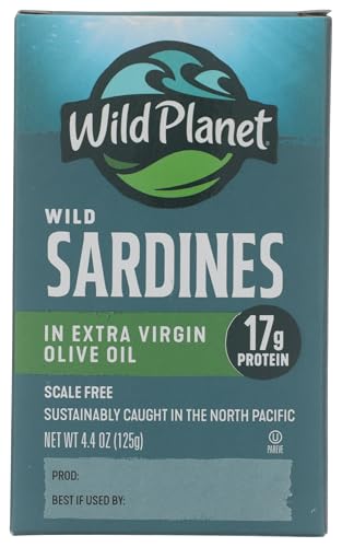 WILD PLANET Lightly Smoked Wild Sardines in Extra Virgin Olive Oil, 4.4 OZ
