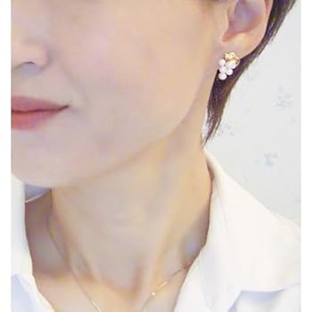 Amazon | ピアス アクセサリー k18 18金 パール 真珠 淡水パール