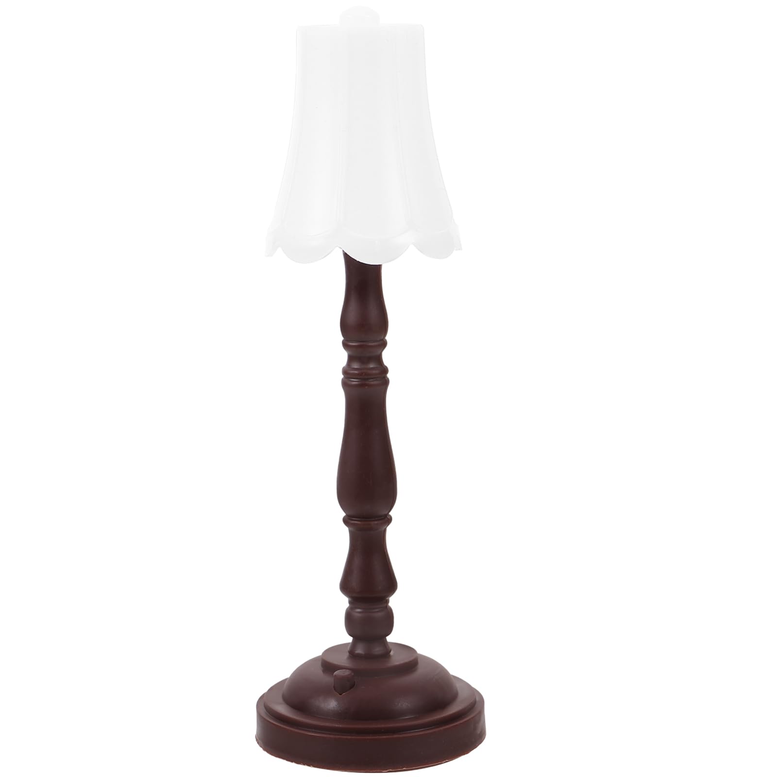 LOGOFUN Mini Table Lamp 1/12 Miniature Desk Light With Base - Vintage Tiny LED Model for Dollhouse Furniture Accessories - 7.07x2.36in White Light