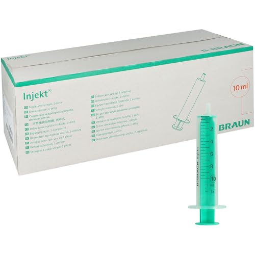 100x Einmalspritzen Einwegspritzen Spritzen Injekt Spritzen einzel steril verpackt (10ml grün)