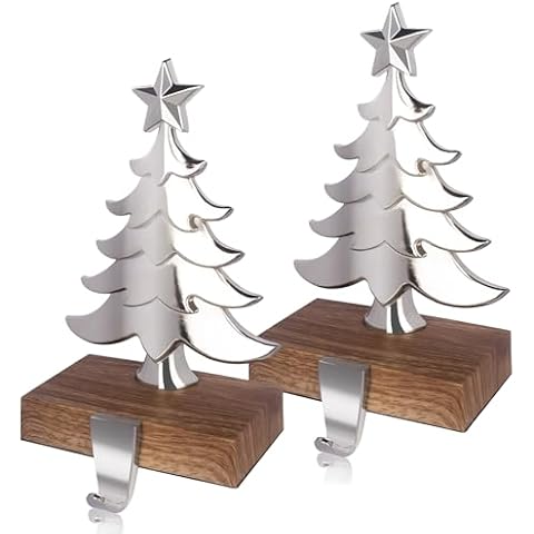 JUSTOTRY Glitter Silver Tree Stocking Holders Cover