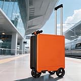 ALSUP Maleta Patinete Electrico, Maleta Viaje Inteligente con Batería Power Bank, 20 Pulgadas Maleta De Cabina, Velocidad hasta 13 mph Orange