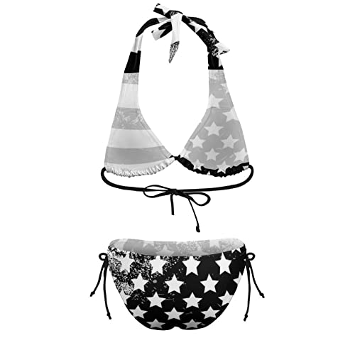 Image of Women's Bikini Swimsuits American Flag Bathing Suits for Women Two Piece Bikini