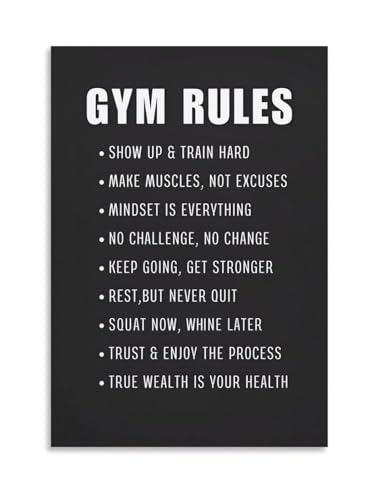 Poster citations motivation discipline et force décoration salle de sport encadré 40x60 cm