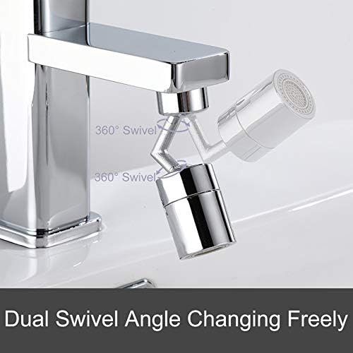 Waternymph 720 Degree Swivel Faucet Aerator, Dual Function Bathroom Faucet Mounted for Face Washing, Gargle and Eye Flush 24mm Male Thread - Polished Chrome