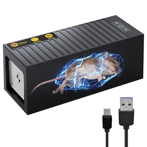 Piège à Grand Rat Électrique Professionnel, Piege Souris Mort Instantanée et Humaine, sans Contact Direct, Réutilisable, Boite Appat Rat Piège à Souris...
