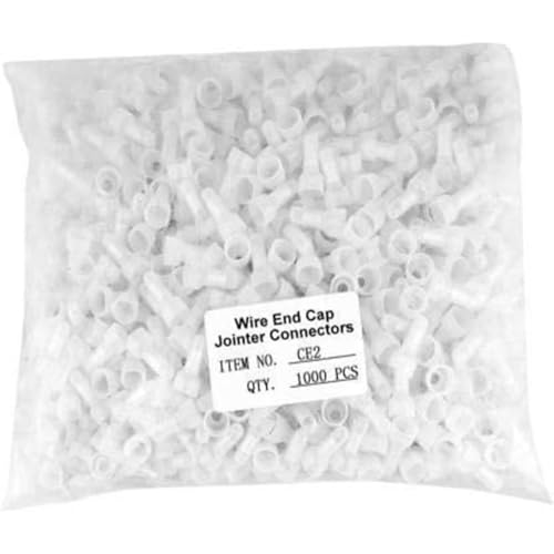 Image of Closed 1000 Pcs CE2 End Crimp Terminal Wire End Cap Transparent Plastic Nylon Protective Closed End Wire Crimp Connector Cap, Jointer Cap, wire protector joint cap