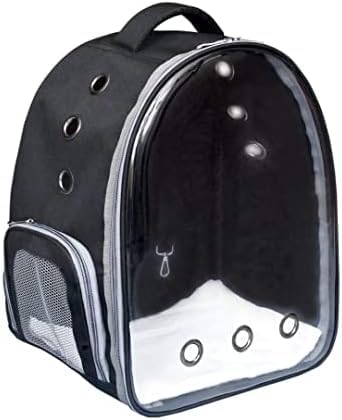 Image of Risan Pets Pet Backpack Transparent Cat & Small Dog Puppy Kitty Shihtzu Carriers for Breathable Airline Travel Approved Air Ventilation Backpack Size 17 x 13 x 11 inch(Black)