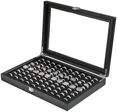 Siveit Ring Display Tray Organizer Box - 100 Slots, Beige Velvet Jewelry Holder For Counter Or Travel - View #4