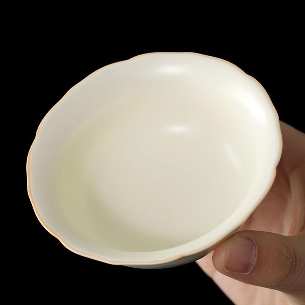 GSOUL Kungfu Tea cup Ceramic High Foot Flower Mouth Cup Tea Party Study Kitchen Coffee Home Host Set Small Tea Cups