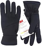 Patch en cuir sur la paume Spyder Core Conduct Gants de protection en cuir avec paume en cuir extensible à 360 degrés Compatible écran tactile Noir Taille S