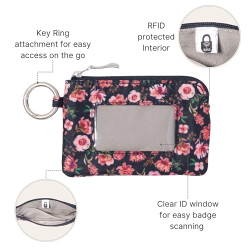 Baggallini RFID Card Case - Lightweight 5"x3.5" Wallet with Keyring3