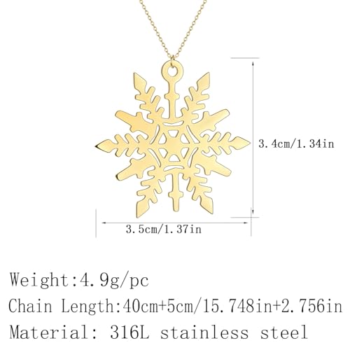 Collier flocon de neige unique en acier inaltérable, bijou d'exception - 3