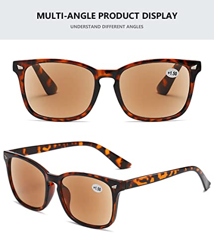 MAGIMODAC Womens Mens Reading Glasses Sunglasses Readers UV400 Protection Tortoiseshell 2.5+, 132 mm x 41 mm - Image 4