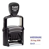 Trodat Professional fechador 5430 sello de fecha – Cojín 2 colores Azul/Rojo + deseo texto