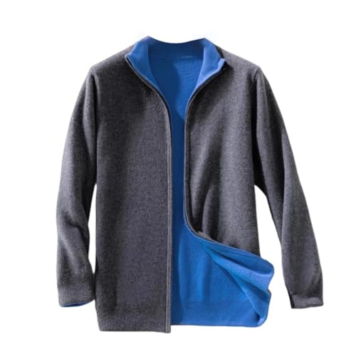 Cardigan homme col montant zippé Kelsiop veste tricotée chaude manches longues