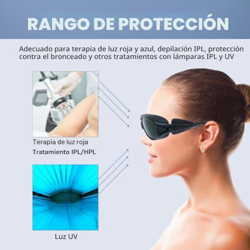 Miniatura 4 de Mcwlaser Ipl Gafas De Protección Láser Ocular Para Depilación, Ipl 200nm-2000nm Gafas Protectoras Uv400 Gafas De Bronceado Cosmetología Protección Ocular