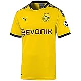 PUMA Herren BVB Home Shirt Authentic Evonik with OPEL Trikot, Cyber Yellow Black, L