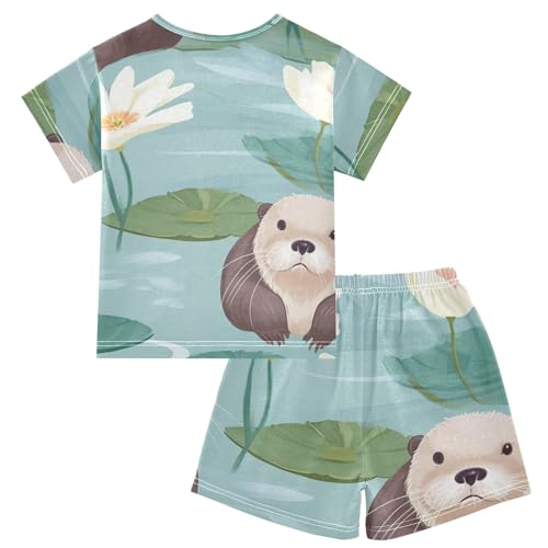 Summer Pajama Set Kids, Short Sleeve Sleepwear Nightwear2