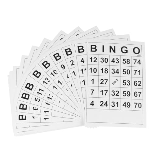 Uonlytech 60 Piezas Cartas de Bingo para Diversión Intelectual Familiar y Adultos Tarjetas Duraderas de Papel Recubierto