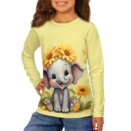 Image of Girls Basic Tee Shirts Outdoor Long Sleeve Shirt Winter Clothes Size 3-16 Top Fall Clothes Gift for Holiday