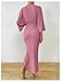 Floerns Women's Elegant V Neck Tie Front Bodycon Dress Dolman Sleeve Slit Long Dresses Pink Medium