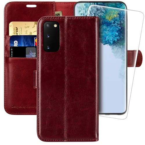 Étui coque Galaxy S20 FE cuir portefeuille antichoc avec fentes cartes et support vidéo
