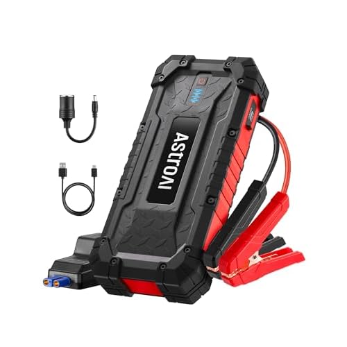 AstroAI S8 Ultra 4000A Peak Jump Starter,Up to All Gas/12L Diesel Engine,24000mAh Portable Car Battery Jump Starter,Rugged 12V Battery Pack with 2-Way Quick Charger,LED Light, Jumper Cables(