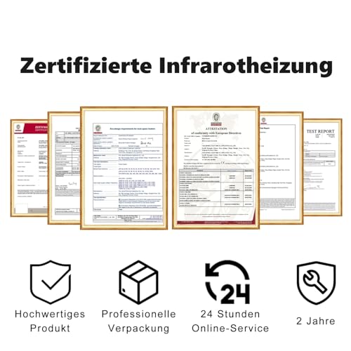 Cliheet Infrarotheizung mit Thermostat Infrarot Wandheizung- 450W Infrarotheizung Standgerät mit Fernbedienung Elektroheizung Energiesparend mit APP WiFi Funktion Wandmontage Elektroheizkörper-9