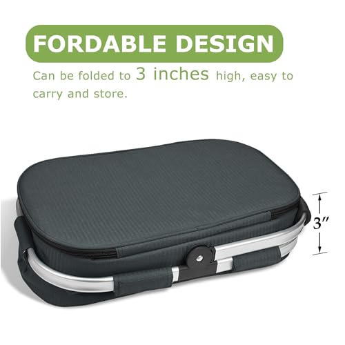 image for Tirrinia Large Insulated Picnic Basket, 34L Water-Resistant & Leakproo