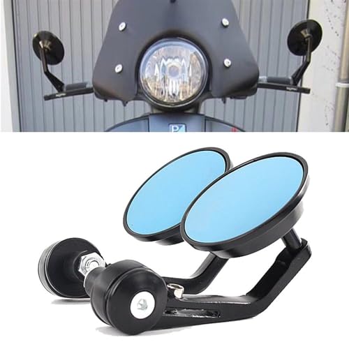 Espejos de motocicleta antivibración de aluminio para extremo de barra 2