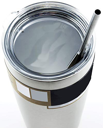 2 Stainless Steel Drinking Straws Fits Yeti Tumbler Rambler Cups - Cocostraw Brand - For 20 Oz #TOP2