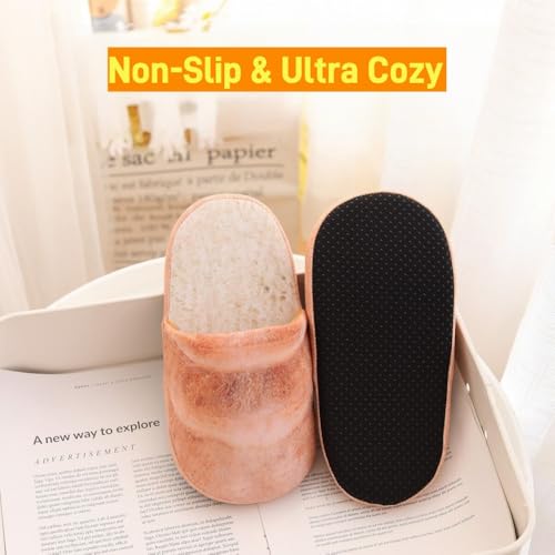 Bread Slippers for Women - Memory Foam House Shoes, Non-Slip Indoor Slippers, Breathable Plush for Winter (Machine Washable)4